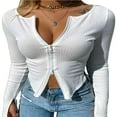 thumbnail image 1 of Femmes Zip Design Côtelé Casual Crop Tops Élégant Tee-Shirt, 1 of 2