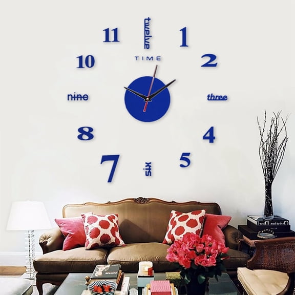 Frameless DIY Wall Mute Clock 3D Mirror Surface Sticker Home Office