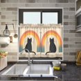 thumbnail image 4 of Yayeee Kitchen Curtains Tier Pair Light Filtering 27"x36" Rod Pocket Short Cafe Window Panel, Beige Cat Rainbow, 4 of 7