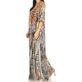 thumbnail image 4 of Sakkas Georgettina Flowy Rhinestone V Neck Long Caftan Dress / Cover Up - ORBK248-Black - One Size, 4 of 5