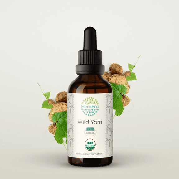 Wild Yam Alcohol Herbal Extract Tincture, Super-Concentrated Responsibly farmed organic Wild Yam (Dioscorea Villosa) Dried Root 2 oz