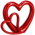 thumbnail image 3 of PTOOTP Red Ceramic Heart Wedding Figurine Decorative Ornament for Home, Easy to Clean Romantic Table Decor, 3 of 6