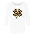 thumbnail image 4 of St. Patrick's Day T-Shirt for Women Leopard Print Shamrock Graphic Crewneck Long Sleeve Soft Relaxed Fit Festive Holiday Clover Graphic Tee, 4 of 7