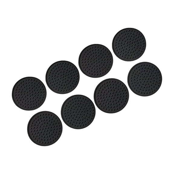 8-Pack Round Silicone Coasters, Food-Grade Heat-Resistant Non-Slip Table Mats for Drinks & Hot Dishes