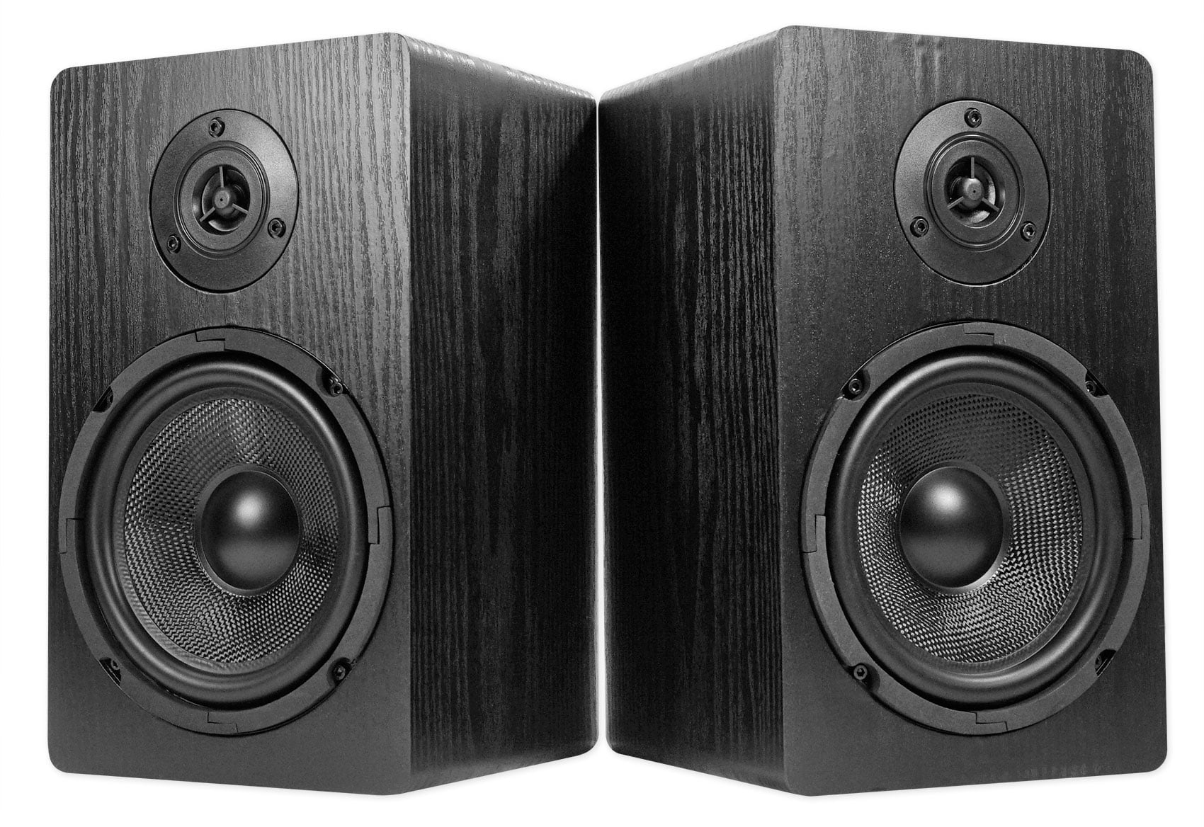 Pair Rockville RockShelf 68B 400w Black 6.5" Home Theater Bookshelf Speakers/8 Ohm