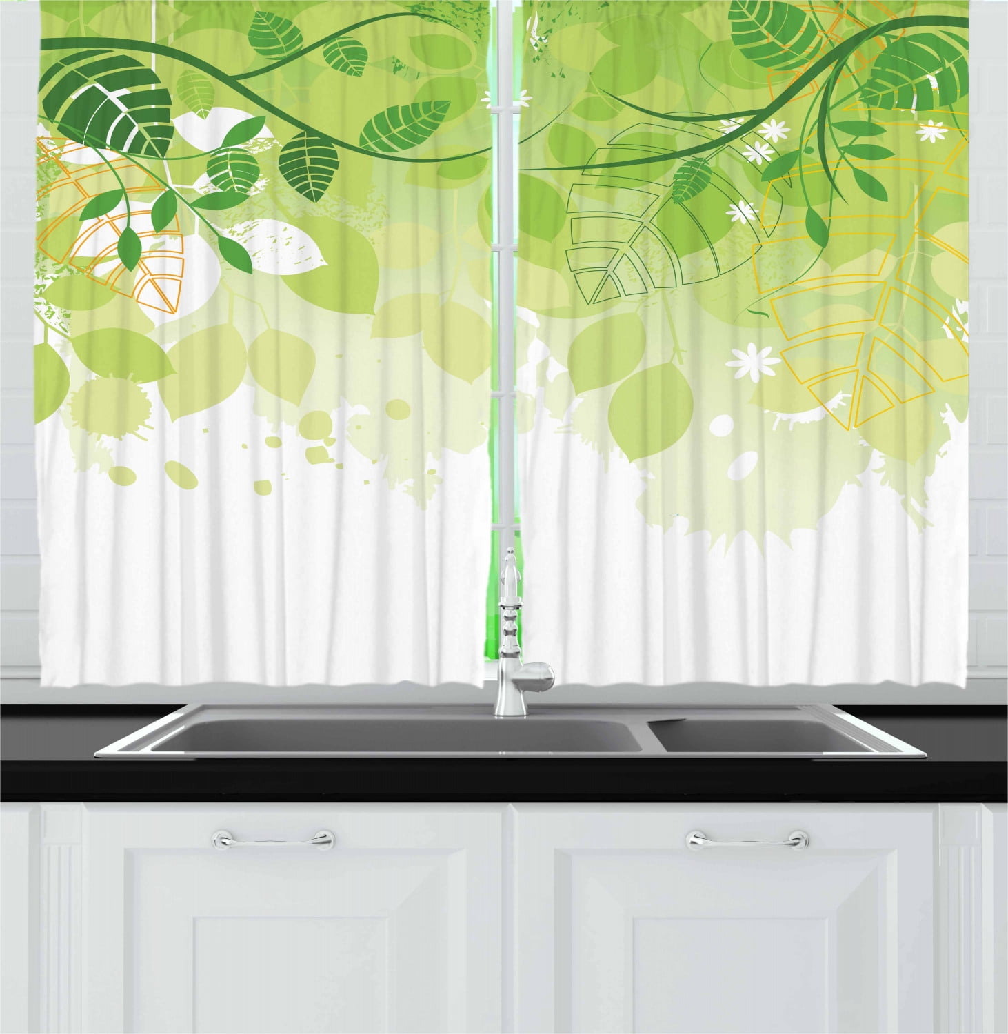 Mexican Cactus Flower Plant Kitchen Curtains Window Drapes 2 Panels Set 55x39" 
