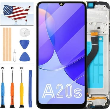 LCD Screen Replacement for Samsung Galaxy A20S A20s A207 A207F A207M SM-A207F/DS SM-A207M/DS SM-A2070 A20S LCD Display Touch Screen Sensor Digitizer Full Assembly Repair Kits (Black with Frame)
