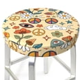 thumbnail image 6 of Goofa 70s Hippie Style Printed Stool Covers Round, Waterproof Round Bar Stool Covers Anti-Slip Round Bar Stool Seat Cover with Elastic Bands Durable -13 inch, 6 of 7