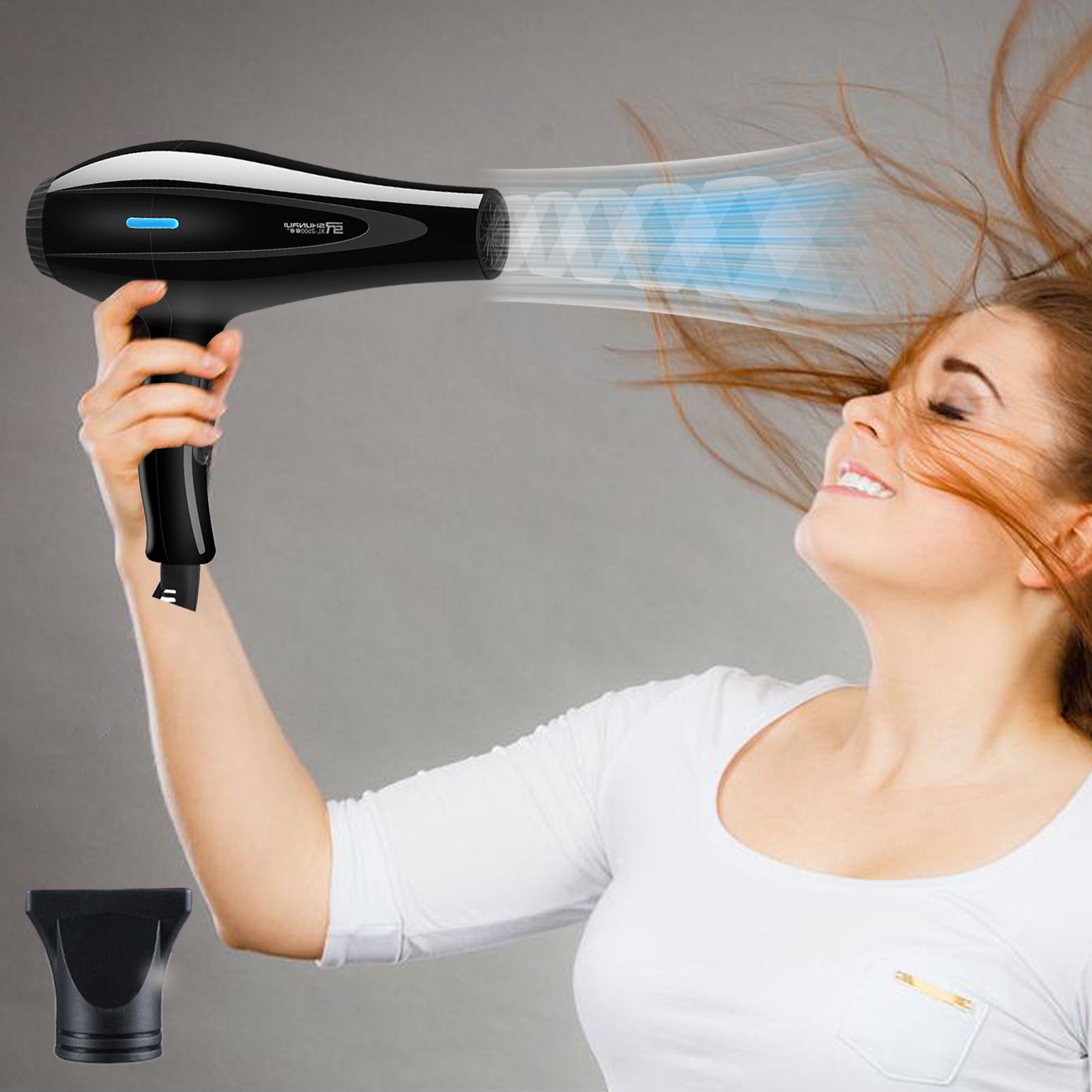 230V Hair Dryer Women's Men's Hair Dryer 5 Heat Settings Hair Dryer Quick Dry Salon Hair Dryer With Concentrator Attachment