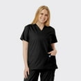 thumbnail image 1 of SPECTRUM UNIFORMS Scrub Tops Medical Unisex V-Neck Yoga Soft Fabric Medical Professionals Hospital and Lab Workwear Nurse Top Black, 1 of 5