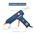 thumbnail image 3 of 150W Hot Glue Gun Tool Kit Temperature Adjustment Silicone Gun Use 11mm Glue Sticks Pure Copper Nozzle For Arts, Crafts Industrial Use, Decoration ,Fast Preheating, 3 of 5