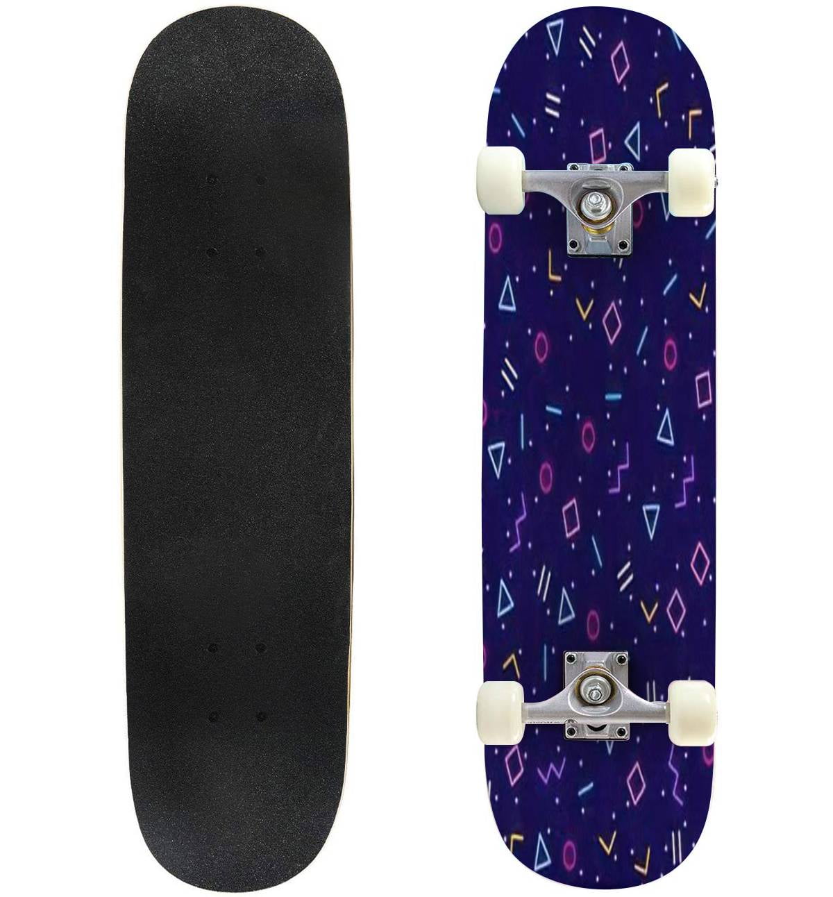 Seamless pattern of chameleon and flowers Outdoor Skateboard 31