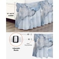 thumbnail image 3 of Marble Blue Wrap Around Bed Skirts for King Bed 18" Drop, Bed Skirt with Adjustable Elastic Belt Dust Ruffle Bed Valance for Bedroom Hotel Luxury Modern Abstract Ink Painting Luxury Bed Frame Cover, 3 of 7