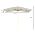 thumbnail image 3 of Outsunny Parasol de Patio Parasol de Soleil d'Extérieur Blanc Crème, 3 of 10