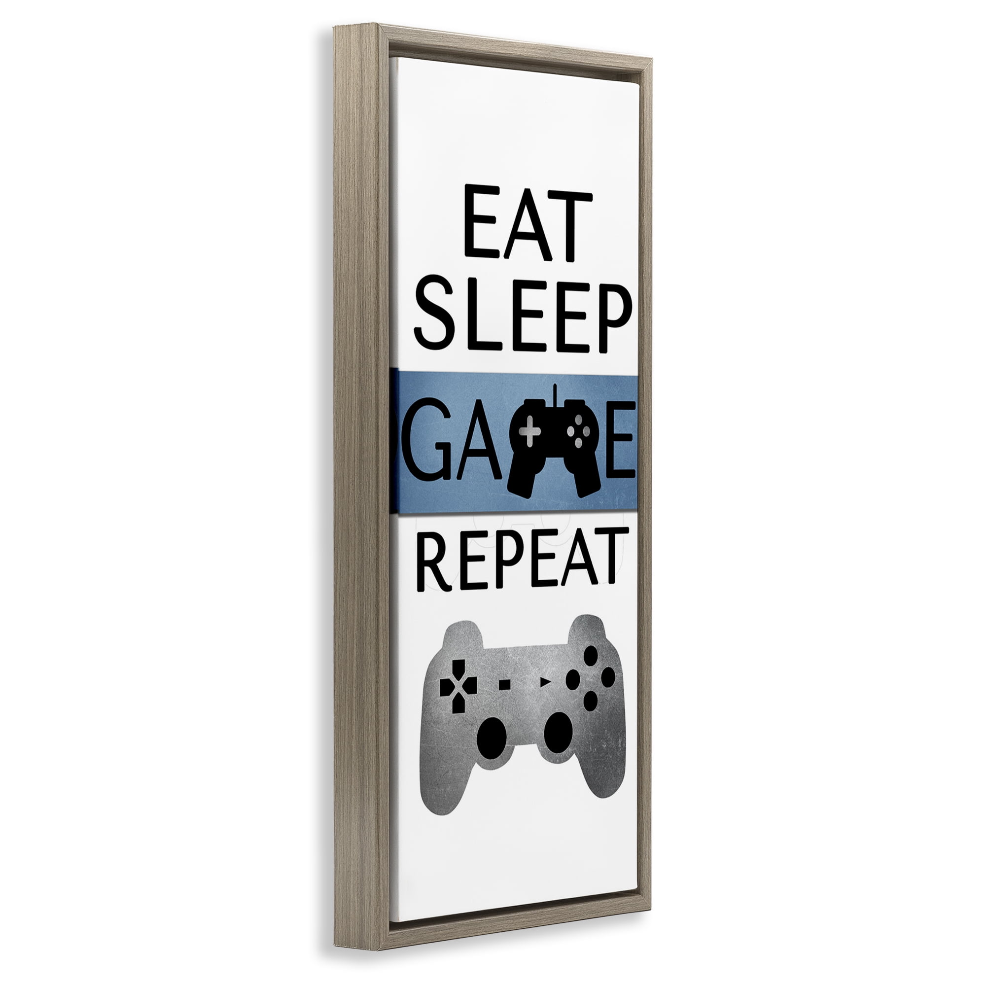 Stupell Industries Game Repeat Lifestyle Typography Painting Brown Floater Framed Art Print Wall Art, 11 x 25