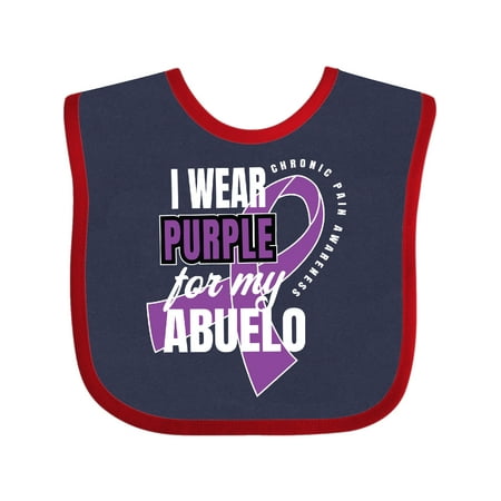 

Inktastic Chronic Pain I Wear Purple For My Abuelo Gift Baby Boy or Baby Girl Bib