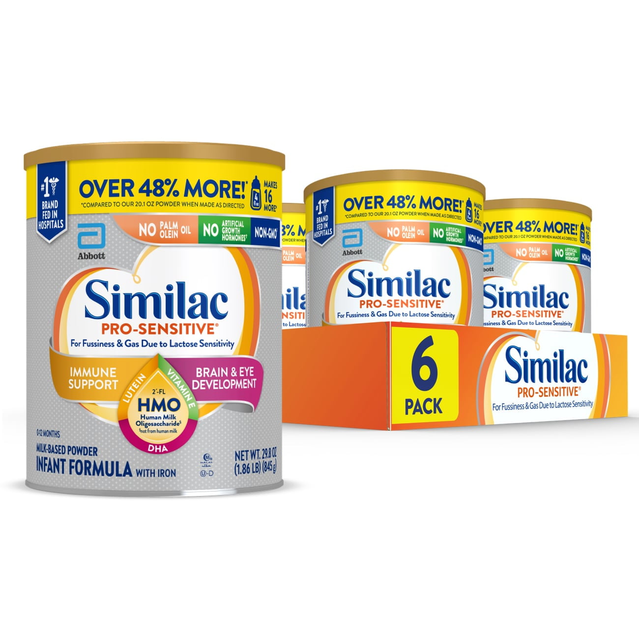 Similac ProSensitive Powder Baby Formula for Lactose Sensitivity, With