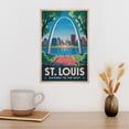 thumbnail image 3 of Vintage St. Louis Cityscape Retro U.S. Tourism with Iconic Arch & Mississippi River Canvas Poster, 3 of 8
