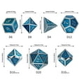 thumbnail image 3 of Set of 7 Deluxe Metal Blue Polyhedral Game Dice Set, RPG Game Dice 7pcs Set of d4 d6 d8 d10x2 d12 d20 Zinc Alloy Dice with Metal Case, 3 of 8