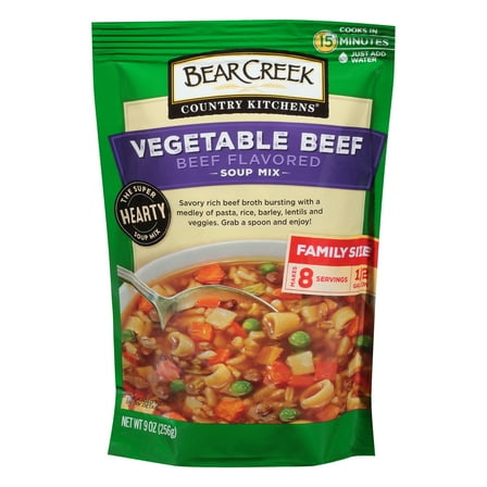 Bear Creek Country Kitchens Vegetable Beef Soup Mix, 8 Serving, 9 oz Pouch