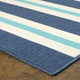 thumbnail image 2 of Oriental Weavers Meridian Area Rug 5701B Blue Lines Stripes 7' 10" x 7' 10" Round, 2 of 9