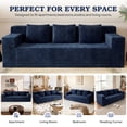 thumbnail image 5 of HSUNNS 71" 3 Setaser Sofa, Comfy Extra Deep Seat 3 Seater Couch for Living Room with Soft Upholstered, Free 3 Pillows and Side Pockets, No Assembly Required, Blue, 5 of 7