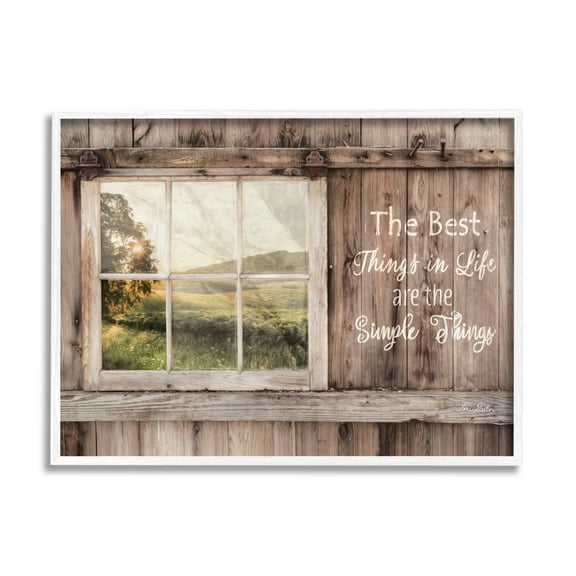 Stupell Industries Simple Things Rustic Barn Window Distressed Photograph Graphic Art White Framed Art Print Wall Art, 16x20, by Lori Deiter