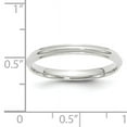 thumbnail image 4 of Primal Gold 10 Karat White Gold 2.5mm Half Round with Edge Band Size 8, 4 of 6