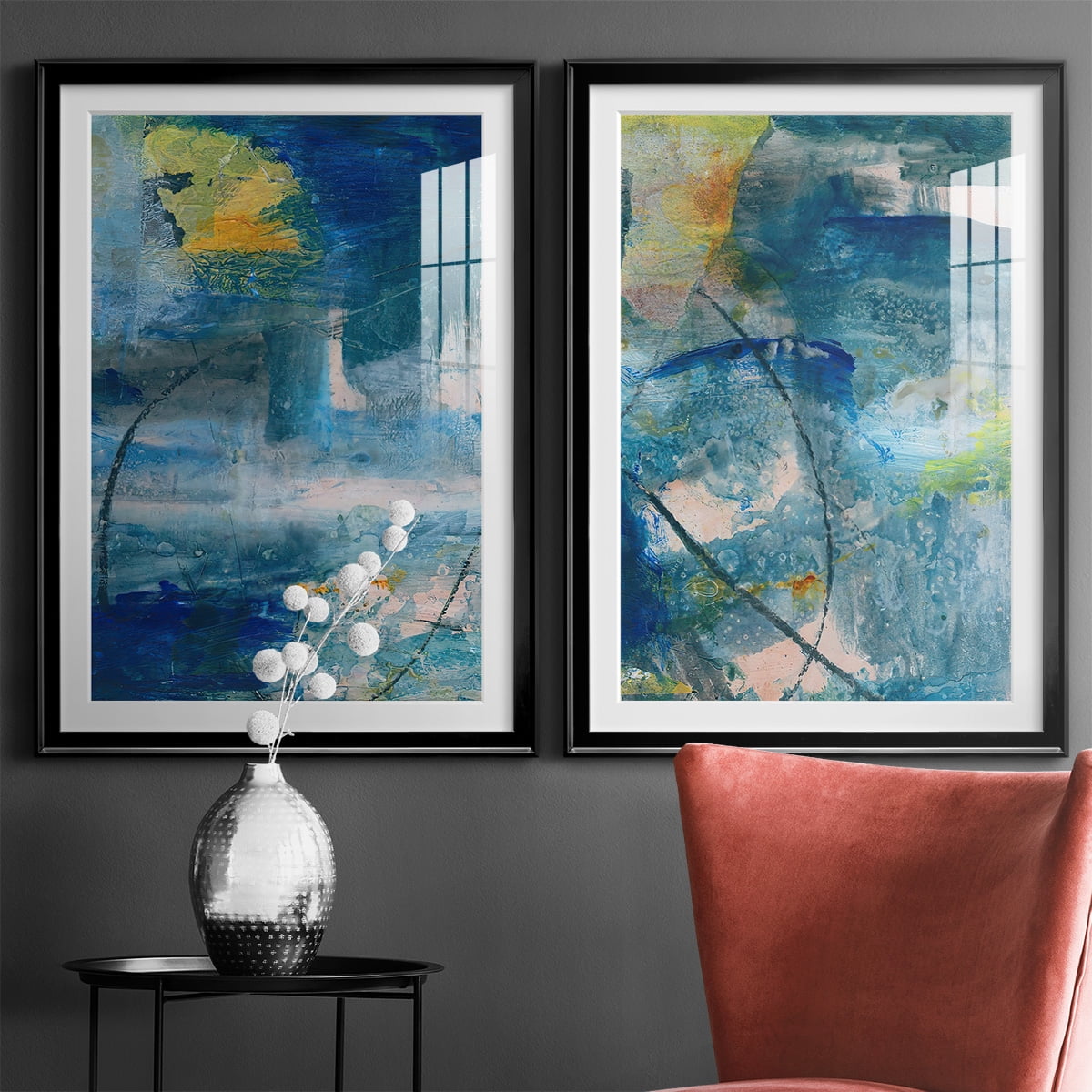 Wexford Home Spring Winds I Premium Framed Print, 18.5" x 24.5" - Ready to Hang, Black (Set of 2)