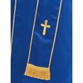 thumbnail image 6 of TiaoBug Men's Priest Robe Metallic Shiny Clergy Dress Pastor Preachers Cassock Worship Gown Church Outfit Royal Blue XXL, 6 of 7