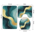 thumbnail image 3 of Blue Marble Gold Line Pattern Bathroom Rugs Sets 3 Piece,Toilet Cover Set,Absorbent Non Slip Bathroom Mats Sets with U-Shaped Contour Rug Toilet Rug Set, 3 of 5