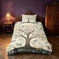 thumbnail image 2 of Homewish Tree of Life Flower Twin Duvet Cover, Botanical Animal Theme Twin Bedding, Black Reversible 2 Pieces, 1 Duvet Cover and 1 Pillowcase, 2 of 5