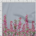 thumbnail image 1 of oneOone Organic Cotton Voile Fabric Leaves & Pink Floral Panel Printed Craft Fabric BTY 42 Inch Wide, 1 of 3