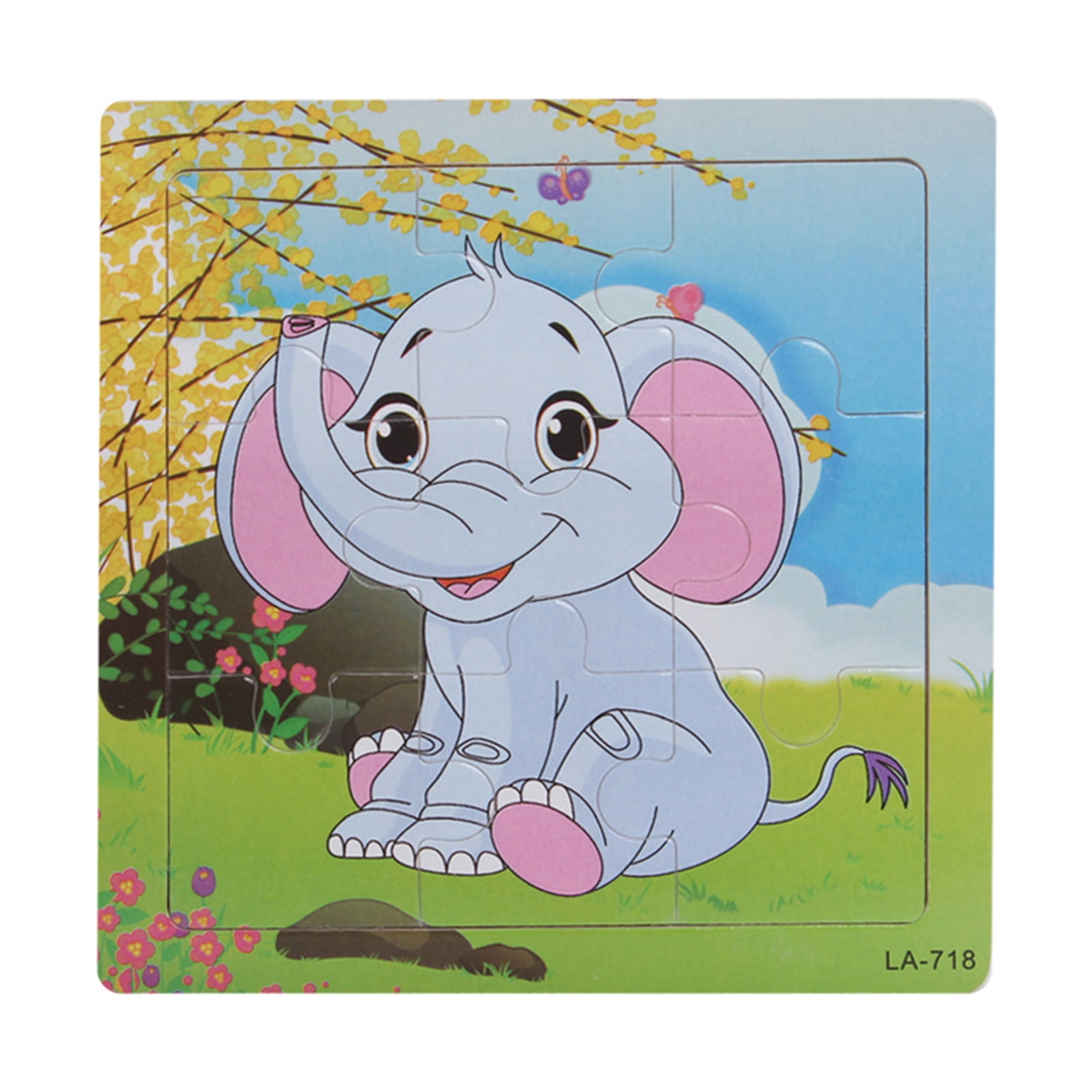 Skindy Cartoon Animal Jigsaw Puzzle for Kids Improve Problem-Solving ...