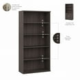 thumbnail image 4 of Hybrid Tall 5 Shelf Bookcase with Doors in Storm Gray - Engineered Wood, 4 of 8