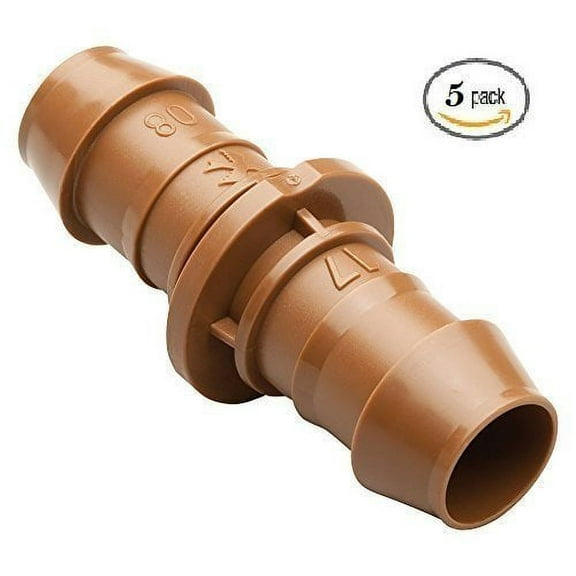 Rain Bird BC50/5PK Drip Irrigation 1/2" Barbed Coupling Fitting, 5-Pack x 3