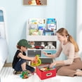 thumbnail image 4 of Gymax Kids Bookshelf w/3-Tier Bookshelves Open Compartment & 2 Foldable Fabric Drawers, 4 of 10