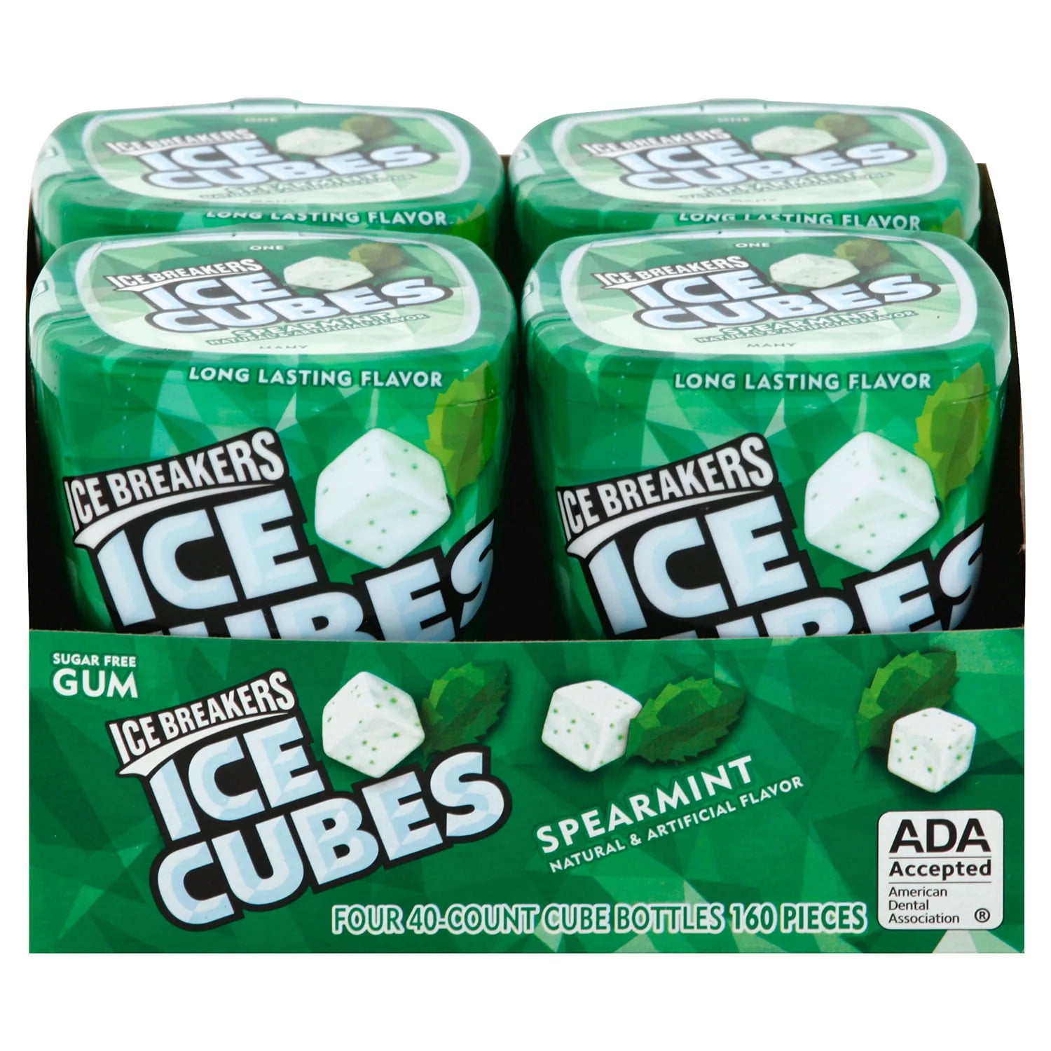 Ice Breakers Ice Cubes Sugar Free Gum, Spearmint (40 ct., 4 pks
