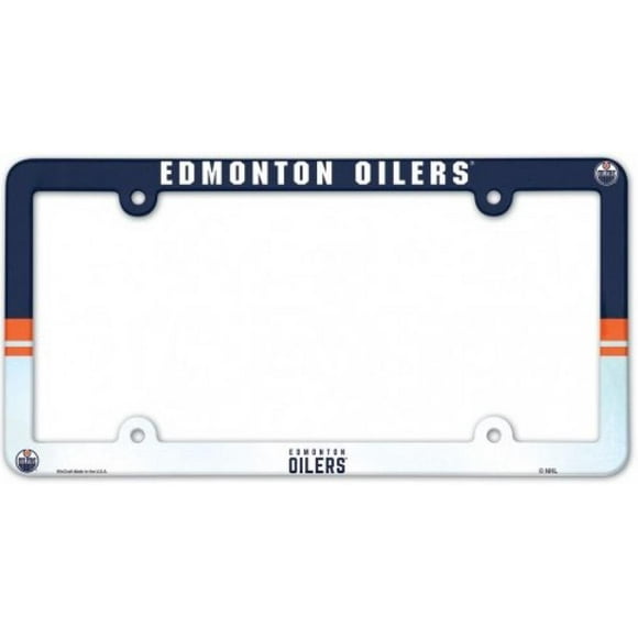 Edmonton Oilers NHL Plastic Full Colour License Plate Frame 6&quot;x12&quot;