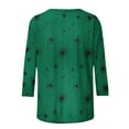 thumbnail image 5 of EchfiProm Tops for Women 3/4 Sleeve Green Pullover Graphic Trendy Loose Fit Crew Neck Shirts, 5 of 9