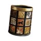thumbnail image 4 of Cubo de basura redondo con tapa abierta, 10 L, decorativo, elegante, para el hogar Pintura de oro, 4 of 9