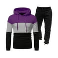 thumbnail image 2 of VBTAPA Men's Jogging Tracksuit 2 Piece Athletic Outfits Color Block Hoodie Sweatsuit Slim Fit Hooded Sweatshirt Drawstring Sweatpants Casual Sports Suit Sets with Pockets Limited Time Deals Purple S, 2 of 3