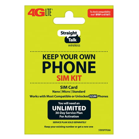 Straight Talk SIM Card for AT&T Tower GSM Network 3-in1 Cut