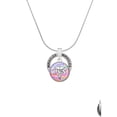 thumbnail image 2 of Delight Jewelry Silvertone Domed Multi Color LVN Miracles Ring Charm Necklace, 18", 2 of 4