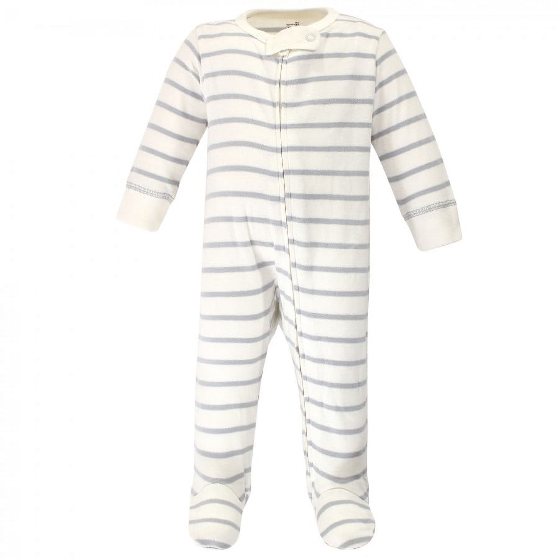 Touched by Nature Baby Boy Organic Cotton Zipper Sleep and Play 3pk, Mr Moon, 6-9 Months
