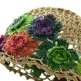 thumbnail image 6 of Milageto Flower Crochet Casual Hollow Skull Cap for Party Outdoor Shopping Khaki, 6 of 8