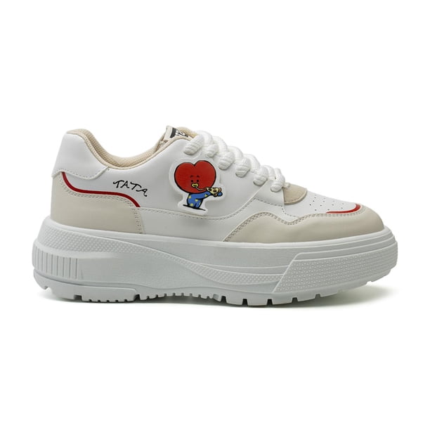 Bts Kpop Bt21 Tenis Mujer Comodos Original Plataforma blanco 26