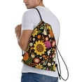 thumbnail image 3 of Easygdp Sunflowers Mushrooms Drawstring Backpack, Beach Sackpack, Travel Sackpack Lightweight for Sports, Gym, Travel, Swimming - Medium, 3 of 9