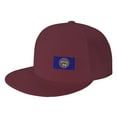 thumbnail image 1 of DouZhe Flat Brim Cap Snapback Hat, Nebraska State Flag Prints Adjustable Red Adult Baseball Cap, 1 of 6