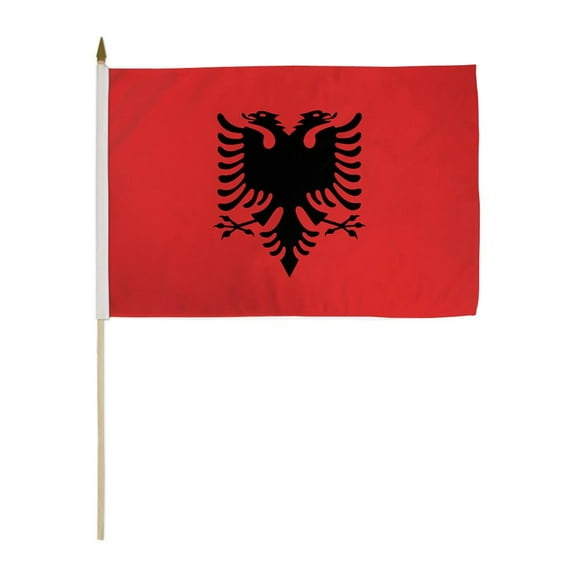 Albania 12x18in Stick Flag